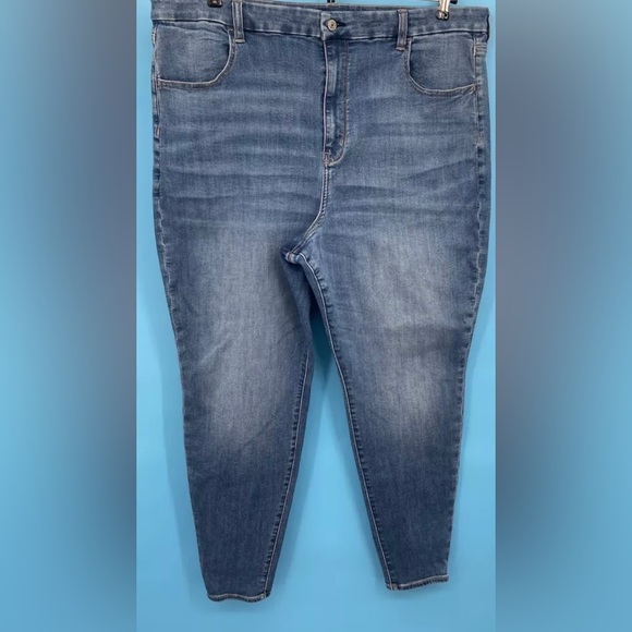 American Eagle Womans Sz-22 Plus Long Jeans Curvy Highest Rise Legging Stretch - Picture 1 of 14